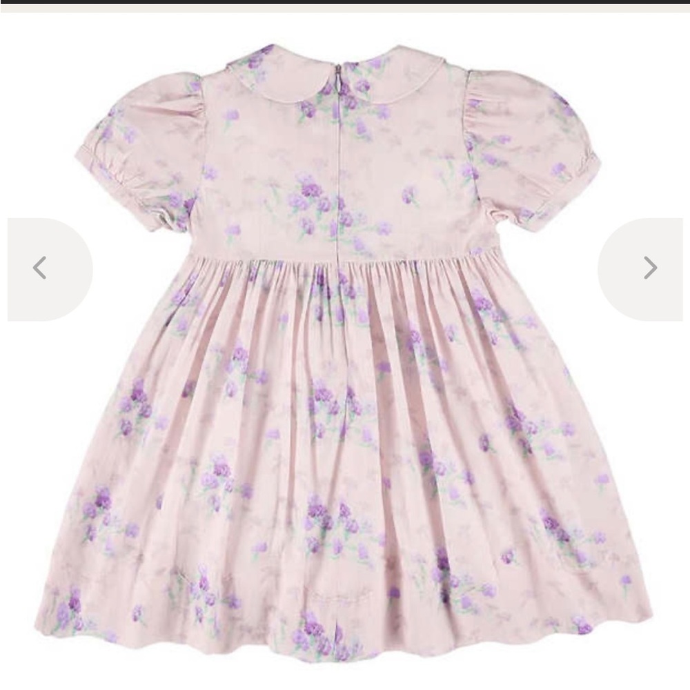 Morley Xori Dress Purple Floral Print Sz 10 Kids Girls Toddler Collar Pouf Prep